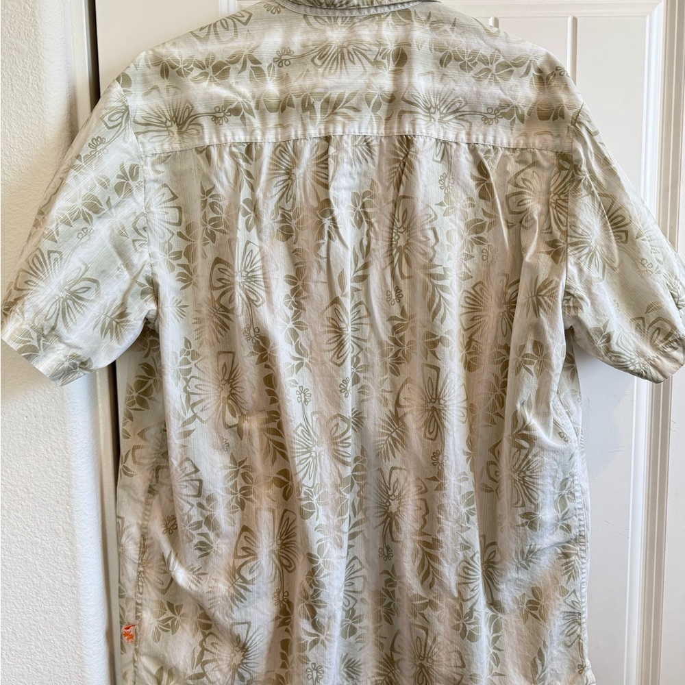 Sideout Hawaii Green Flower Shirt Men’s Large Short Sleeve Button Down - Picture 4 of 4